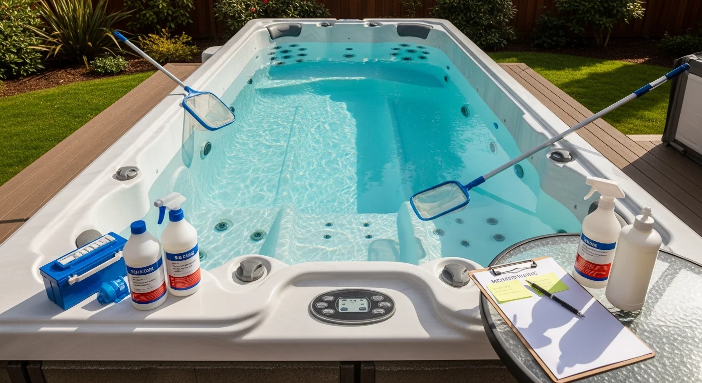 Swim spa maintenance and repair work